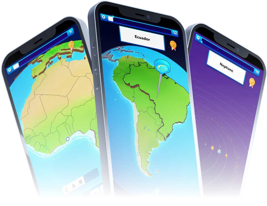 Jordglobe on three phones